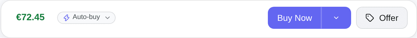 The buy bar on a thread with nothing bought yet: the price, the auto-buy chip, Buy Now and Offer